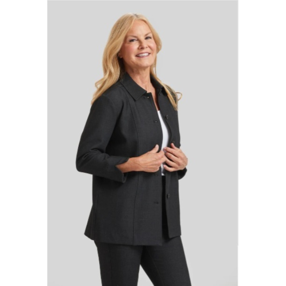 Peace of Cloth Womensβ Black Panticular Kate Button Up Shirt Jacket Small $184